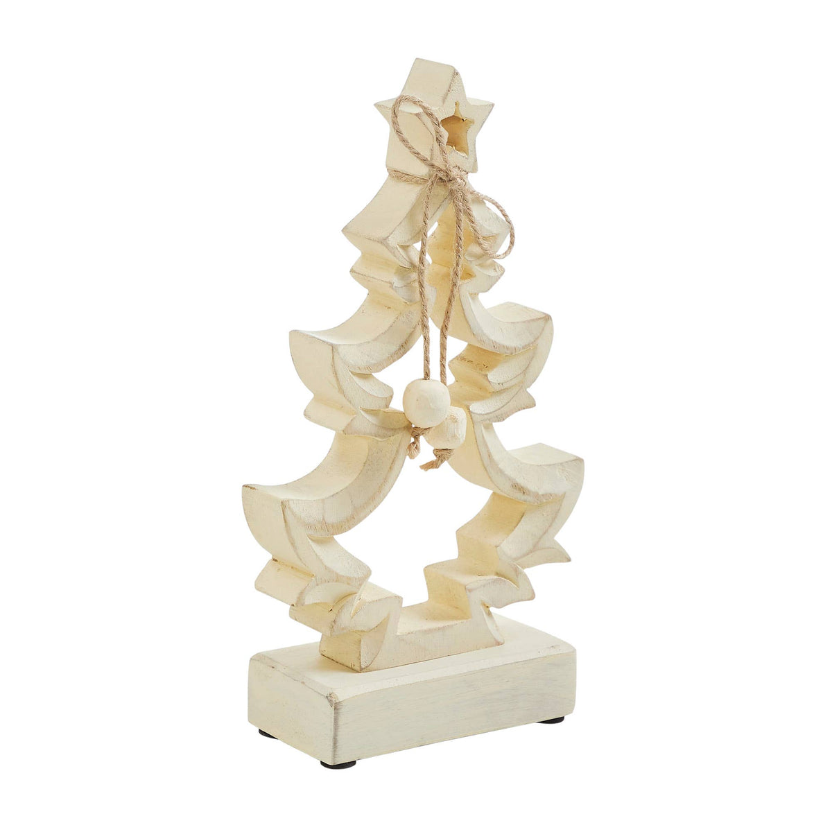 Everwhim Distressed Cream Wooden Christmas Tree - 2 Sizes