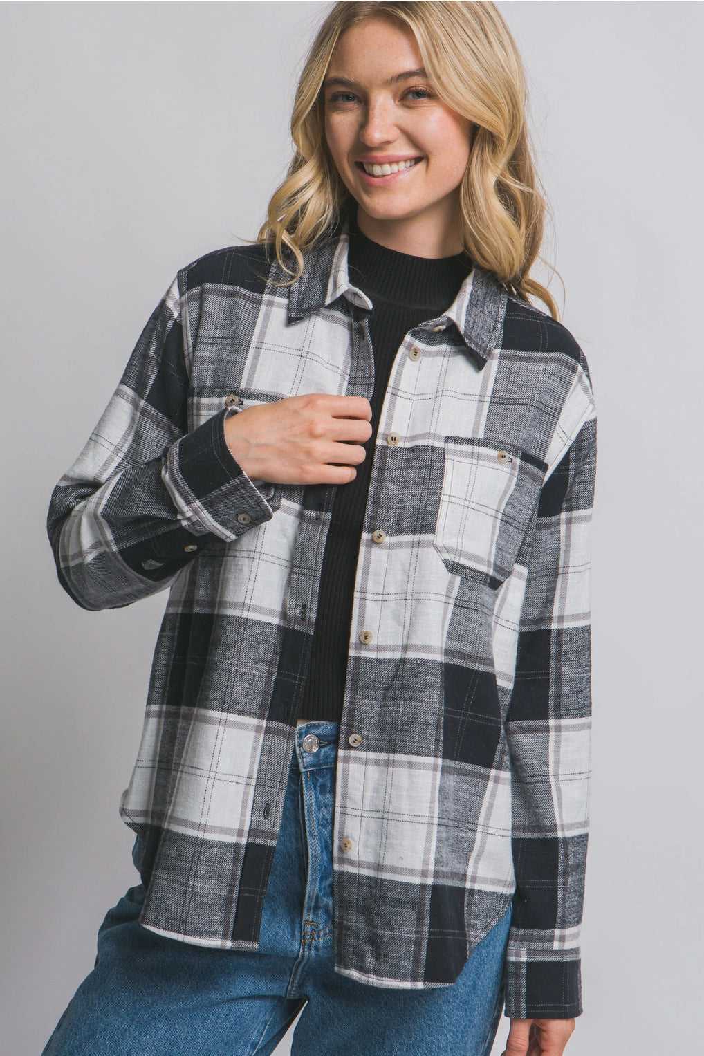 Plaid Flannel Button-Down Shirt - Color Options