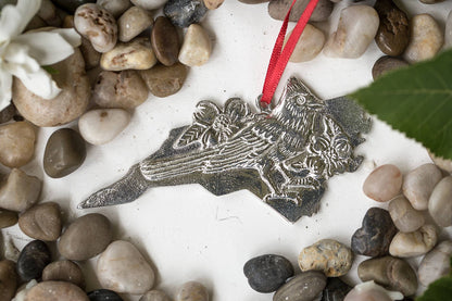 North Carolina Pewter Ornament - Cardinal & Dogwood