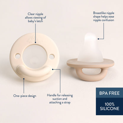 Itzy Ritzy Latch & Soothe Breastlike Pacifier - Taupe