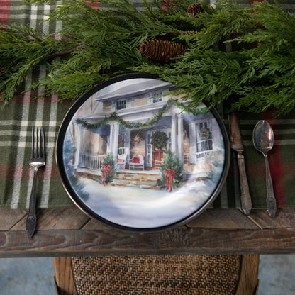 Christmas Front Porch Melamine Plate