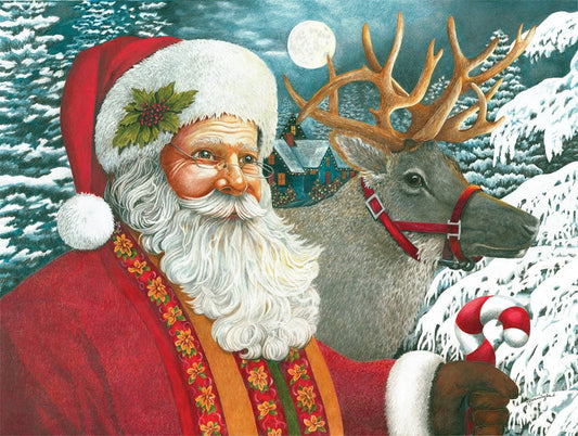 Best of Friends Santa & Reindeer 550 Piece Christmas Jigsaw Puzzle