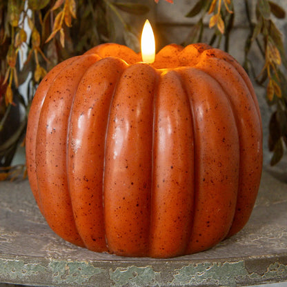 Orange Flameless Pumpkin Shaped Candle - 5 Size Options