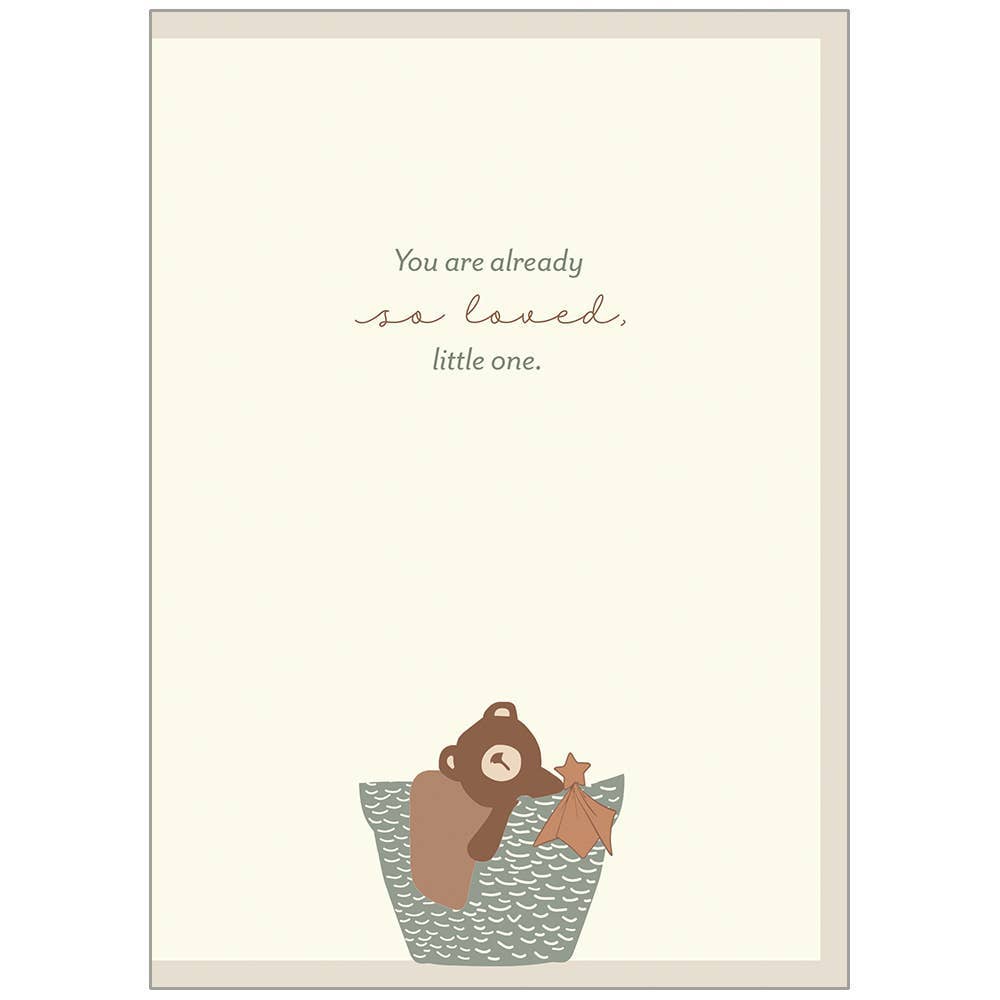 Teddy Bear Basket - Baby Shower Greeting Card