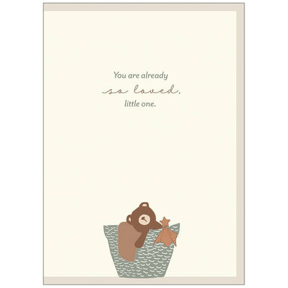 Teddy Bear Basket - Baby Shower Greeting Card