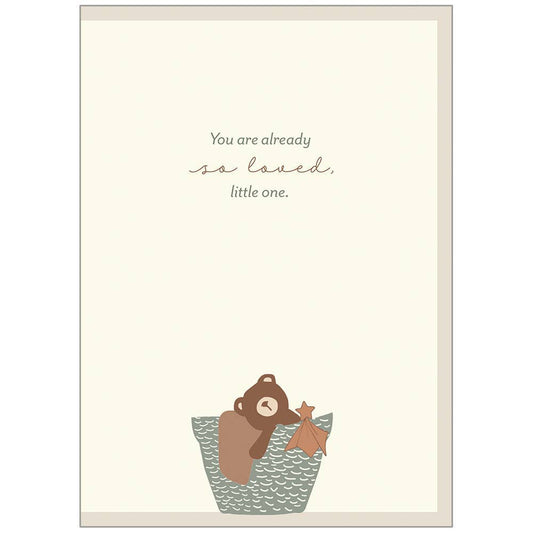 Teddy Bear Basket - Baby Shower Greeting Card