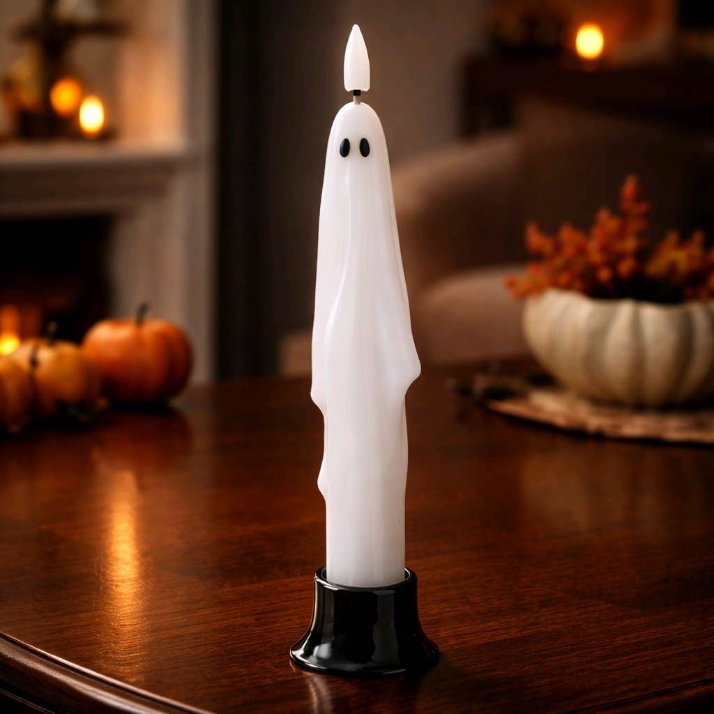 10" Ghost LED Flameless Timer Taper Candle