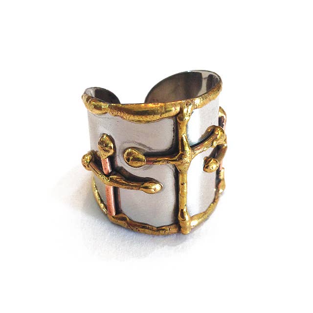 The Blessing Triple Cross Cuff Ring