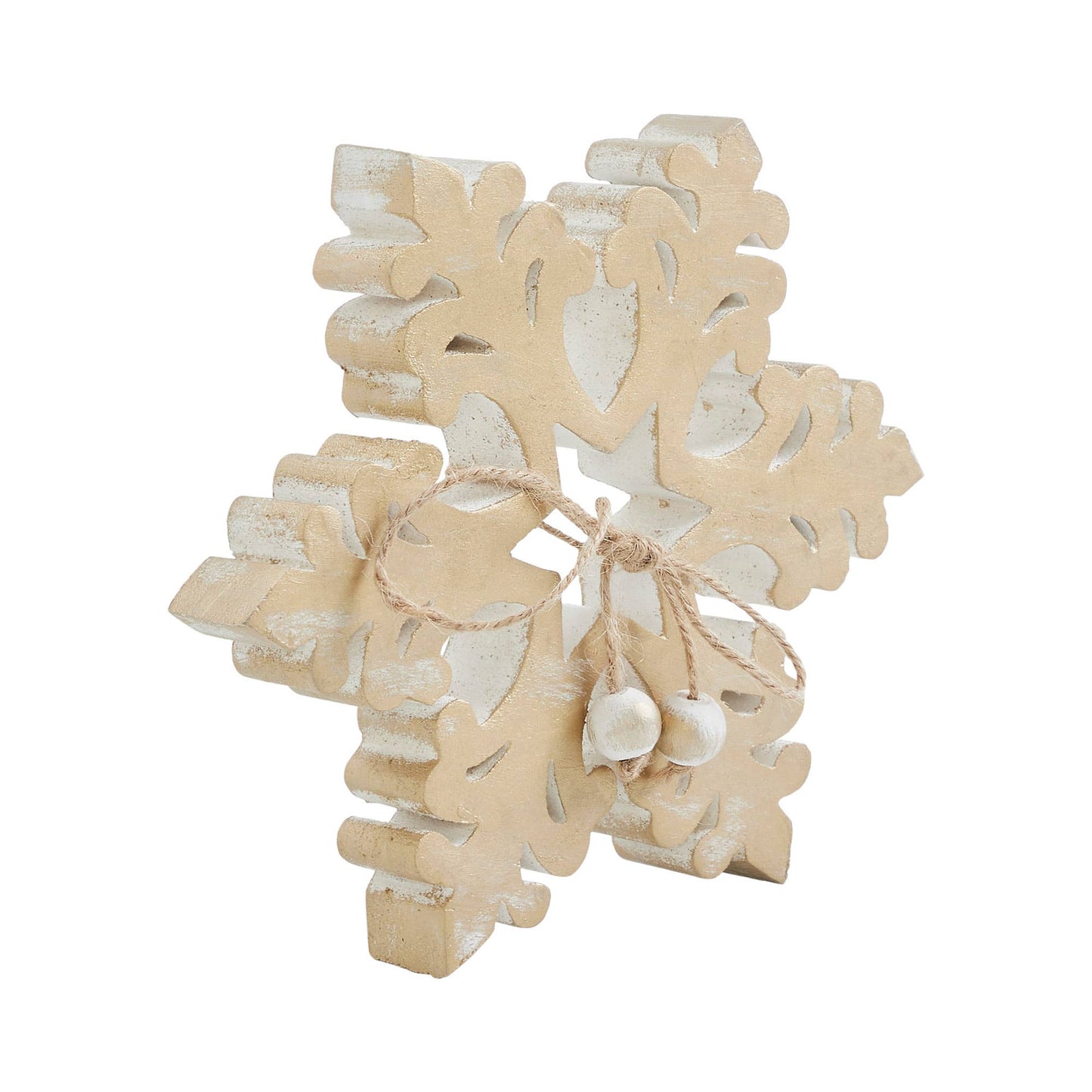 Brushed Gold Wooden Snowflake Christmas/Winter Decor - 2 Size Options