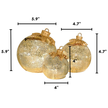 Gold Glass Lighted Tabletop Ornament - 3 Options