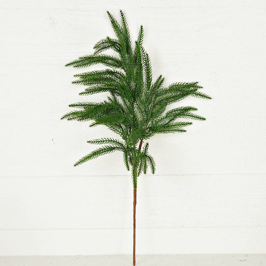 Soft Touch Fresh Green Norfolk Pine Christmas Floral Stem - 25"