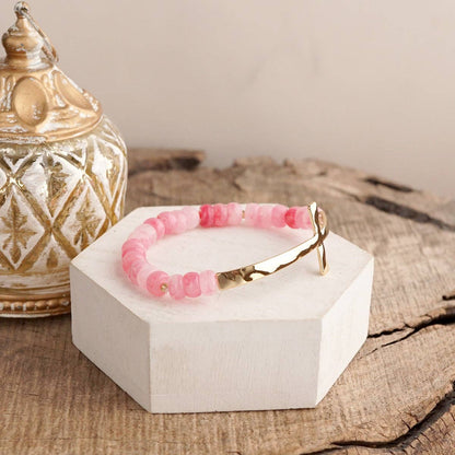 Beaded Rondelle Acrylic Cross Bracelet