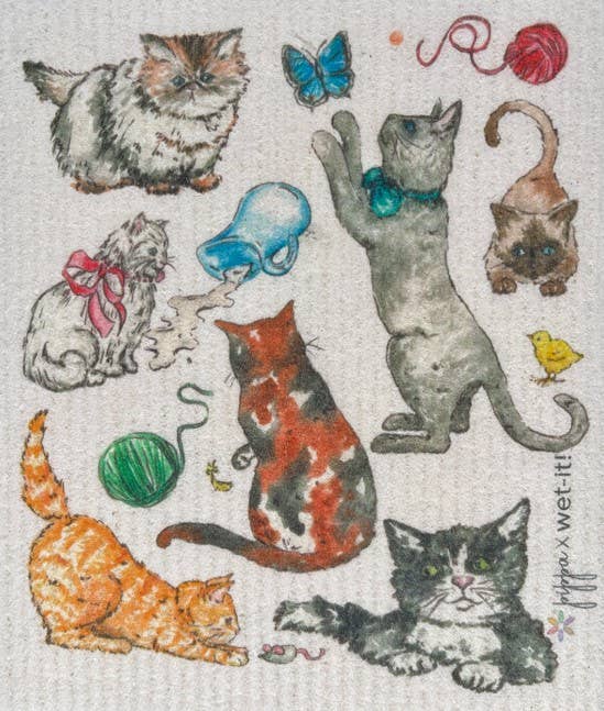 Fine Feline Swedish DIsh Cloth Wet-It!