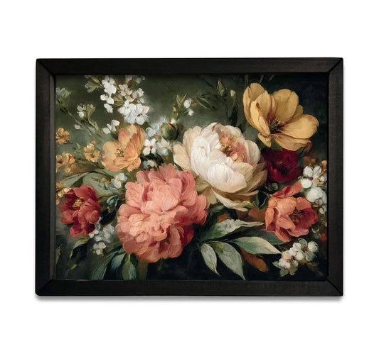 Vintage Peonies Box Frame Wall Art