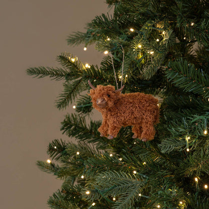 Standing Highland Cow Christmas Ornament - Plush