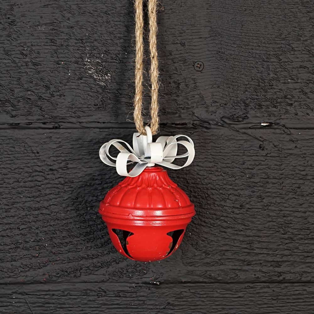 Vintage Style Bell With Metal Bow Ornament - 2 Sizes