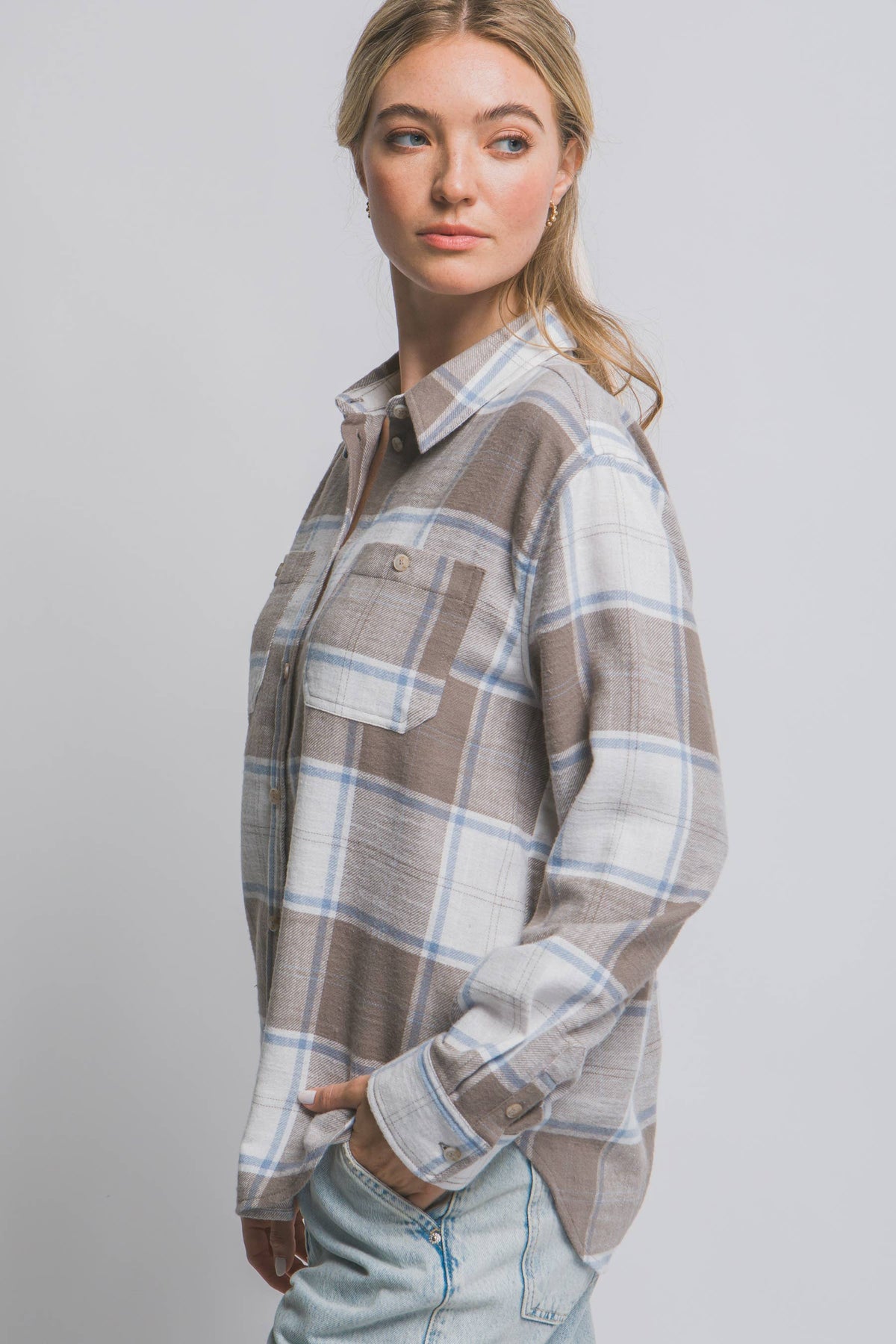 Plaid Flannel Button-Down Shirt - Color Options