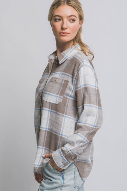 Plaid Flannel Button-Down Shirt - Color Options