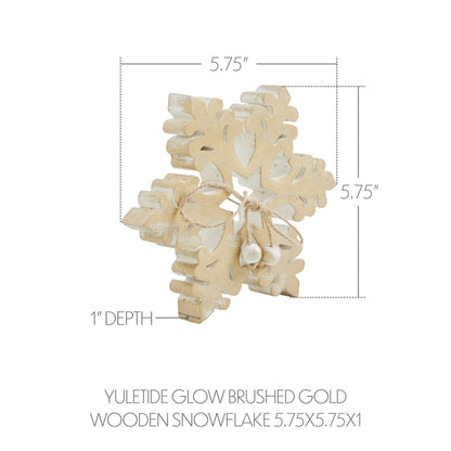 Brushed Gold Wooden Snowflake Christmas/Winter Decor - 2 Size Options