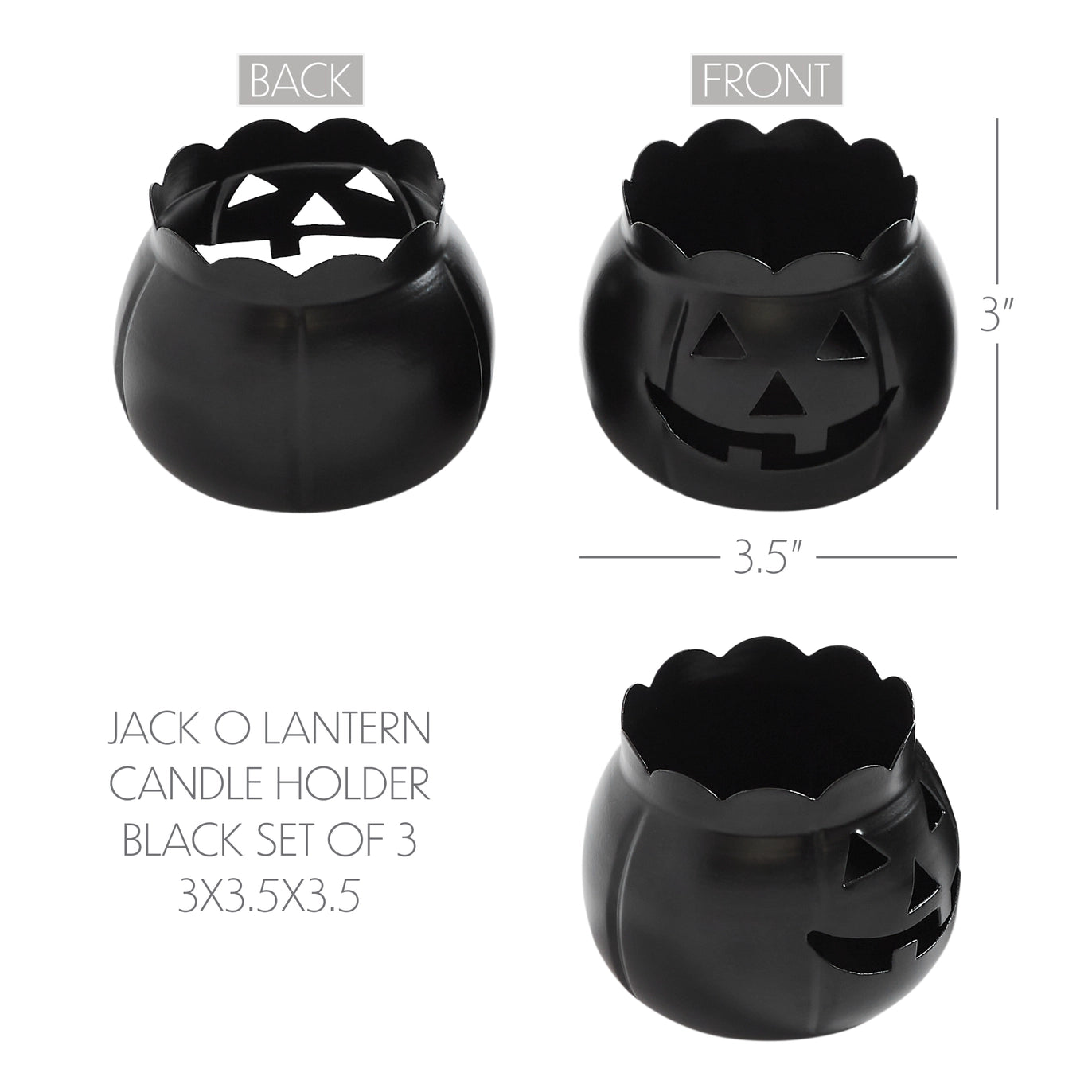 Jack-O-Lantern Candle Holder - 3 Color Options