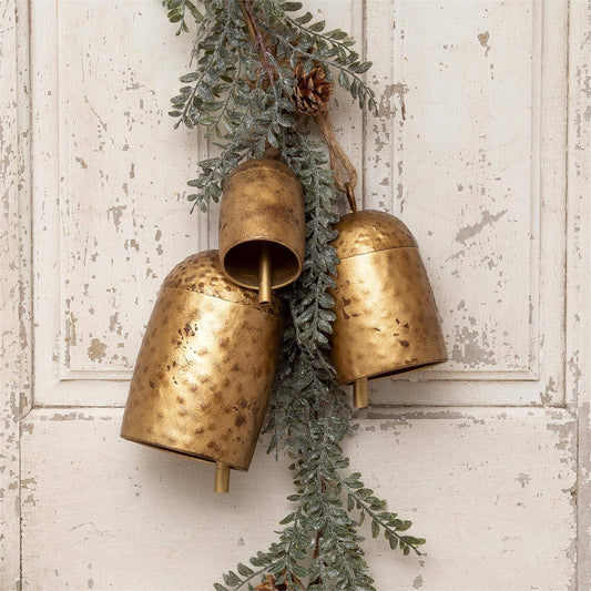 Brass Tone Hammered Metal Bell - 3 Sizes