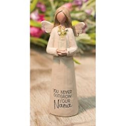 Nana Resin Angel With Vase & Flowers
