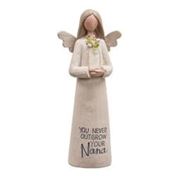 Nana Resin Angel With Vase & Flowers