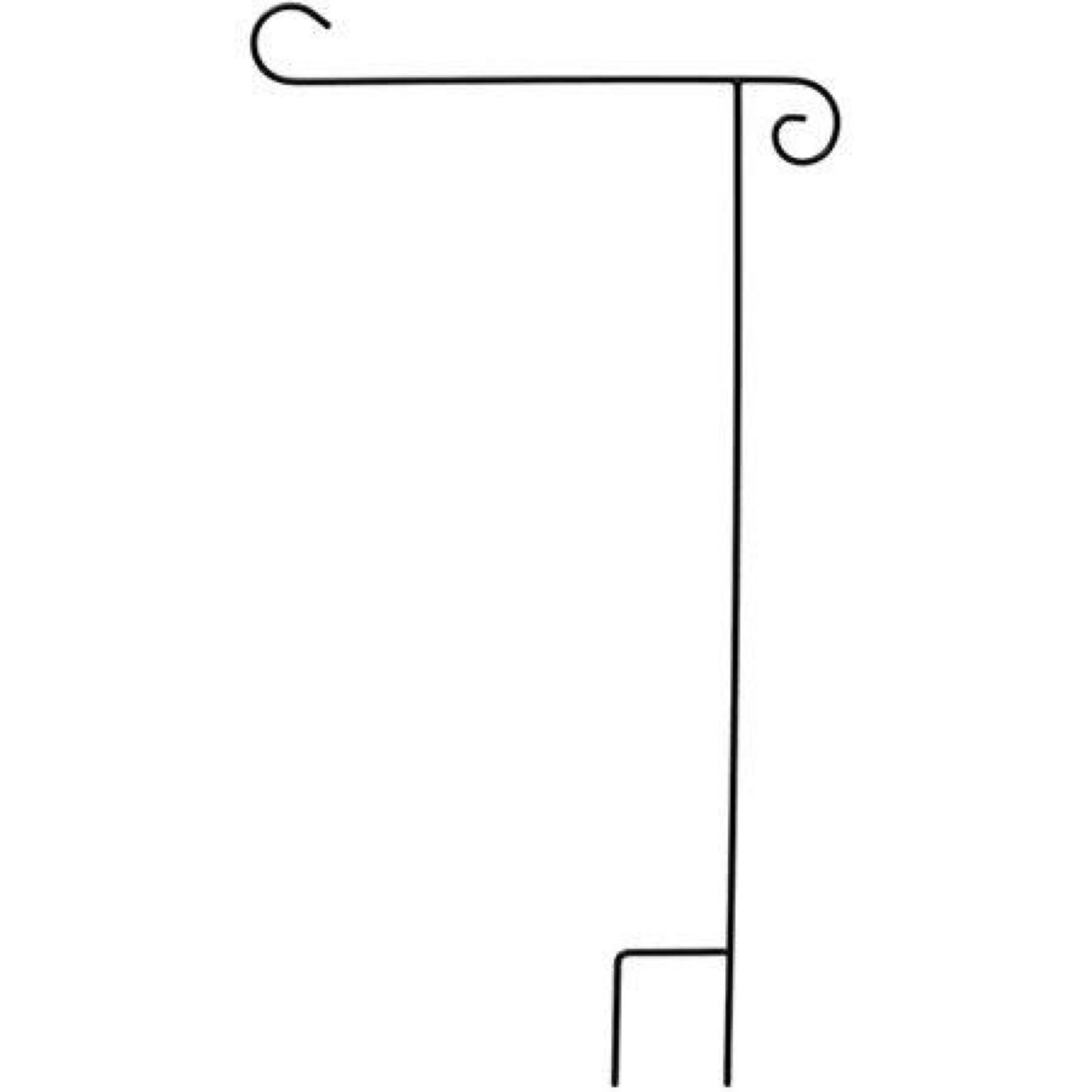 Wrought Iron Black Garden Flag Stand