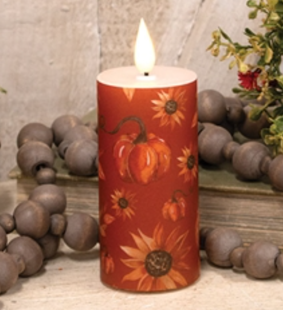Shades of Autumn Mini Pillar LED Candle - 2" x 4"