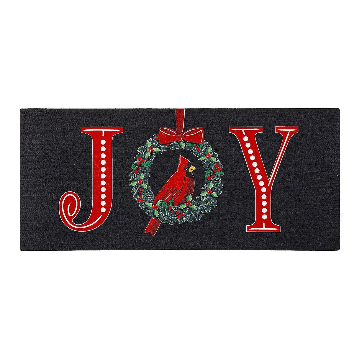 Joy to the World Wreath Sassafras Switch Mat Doormat Insert