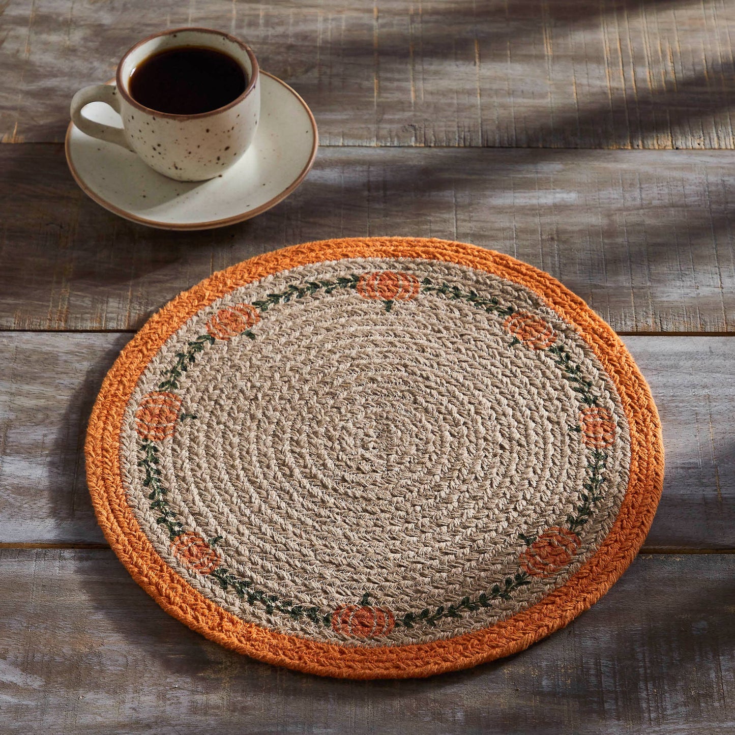 Harvest Blessings Pumpkin Trivet - Jute