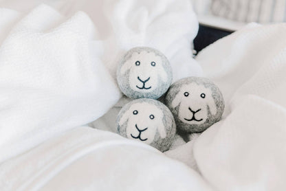 "Smiling Sheep" Hand-Felted Wool Dryer Ball