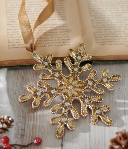Elegant Beaded Snowflake Ornament