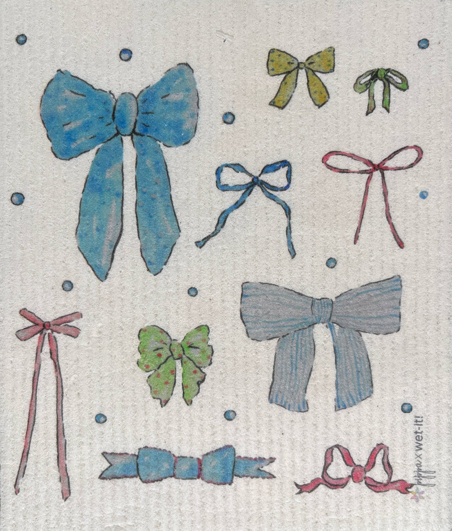 Swedish Dishcloth - Dainty Bows