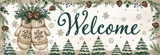 Mittens and Pinecones Signature Sign - Custom Decor