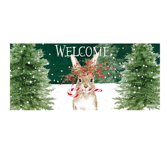 Candy Cane Rabbit Sassafras Switch Mat Doormat Insert