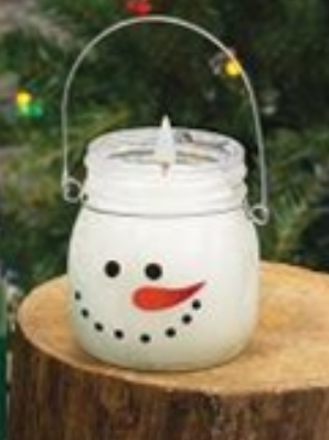 Twisted Peppermint Scented Snowman Jar Candle