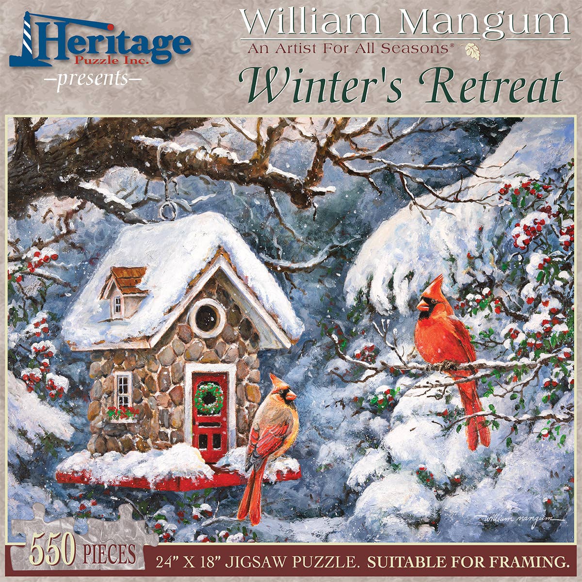Winter's Retreat 550 piece puzzle - Heritage Puzzle