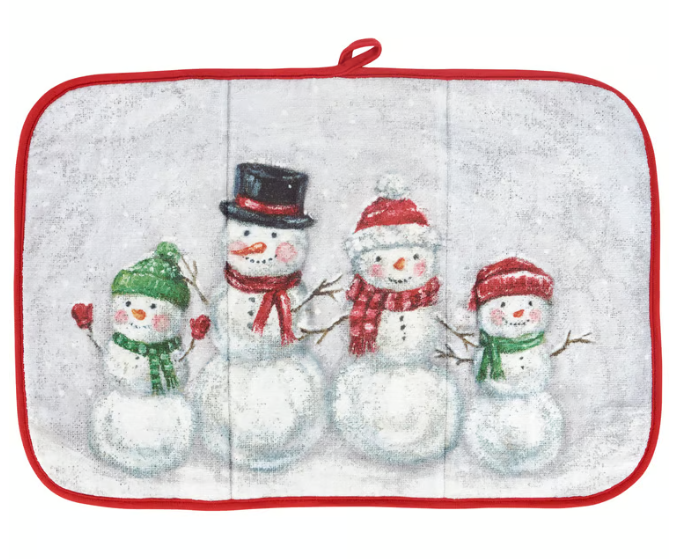 Snow Family Dish Drying Mat