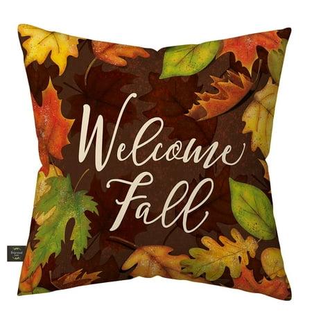 Leaf Toss Welcome Fall Indoor/Outdoor Pillow