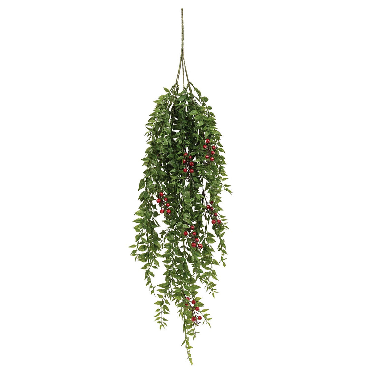 Lady Ruscus & Berries Hanging Bush - Holiday Floral 36"