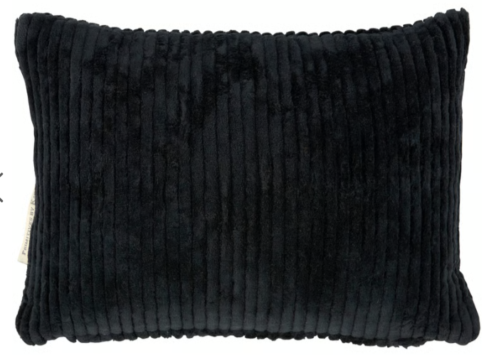 Boo Corduroy Pillow - Black and White
