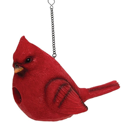Resin Cardinal Birdhouse