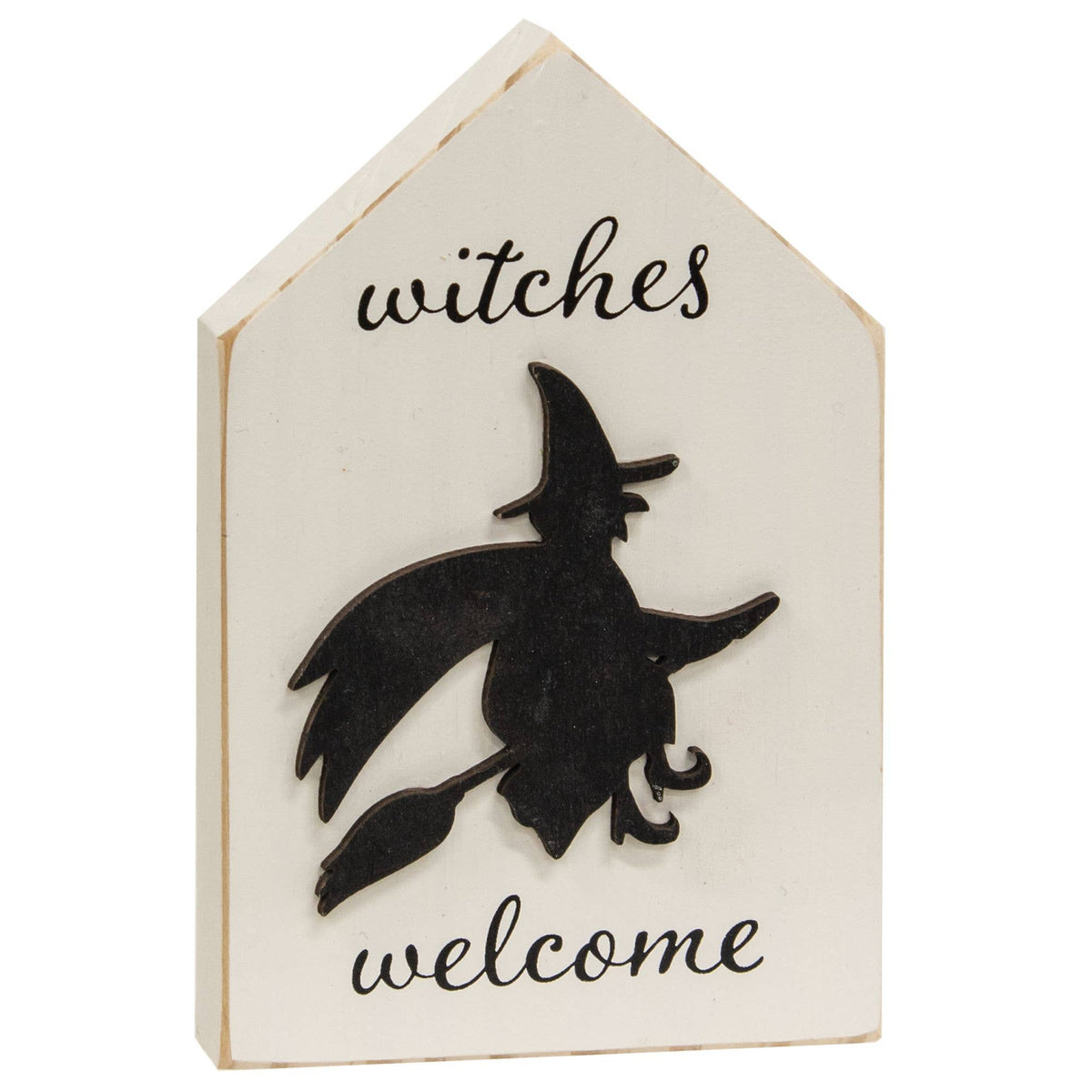 Witches Welcome Silhouette Block Sign