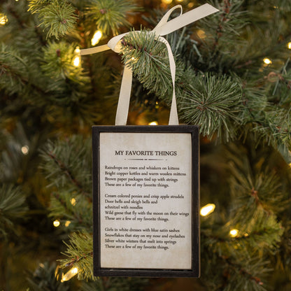 "My Favorite Things" Framed Ornament