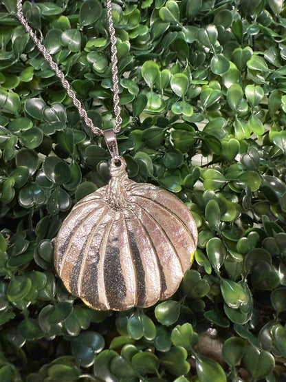 Stainless Necklace with Pewter Charm - Pumpkin or Scarecrow