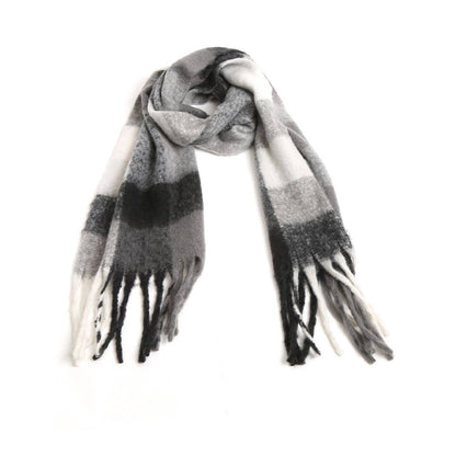 ComfyLuxe Plaid Oblong Scarf with Fringe - Color Options