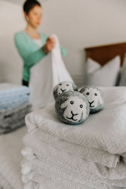"Smiling Sheep" Hand-Felted Wool Dryer Ball