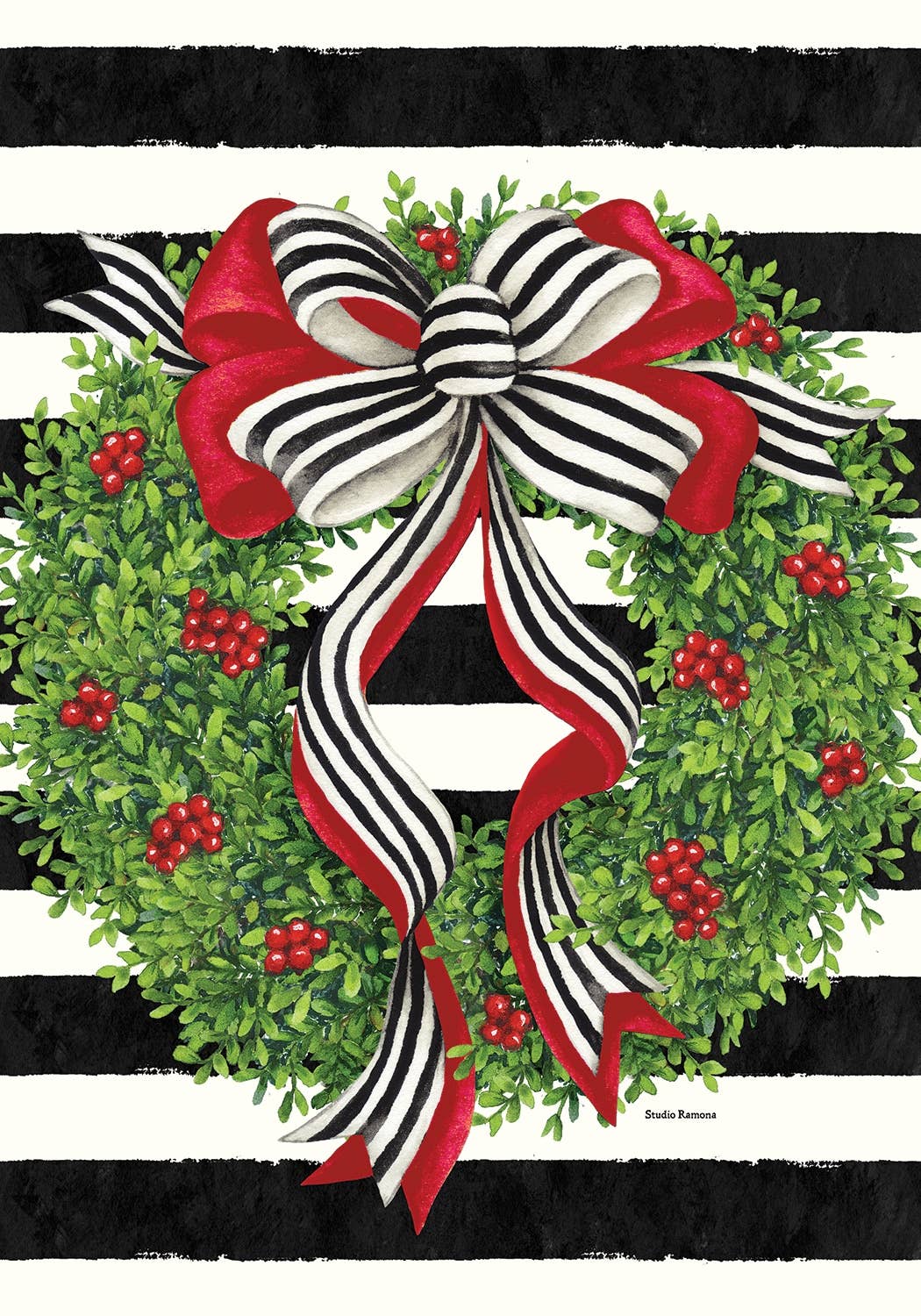 Holiday Stripes Garden Flag - 12” x 18”