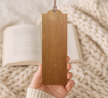 Books with Flowers Wooded Bookmark